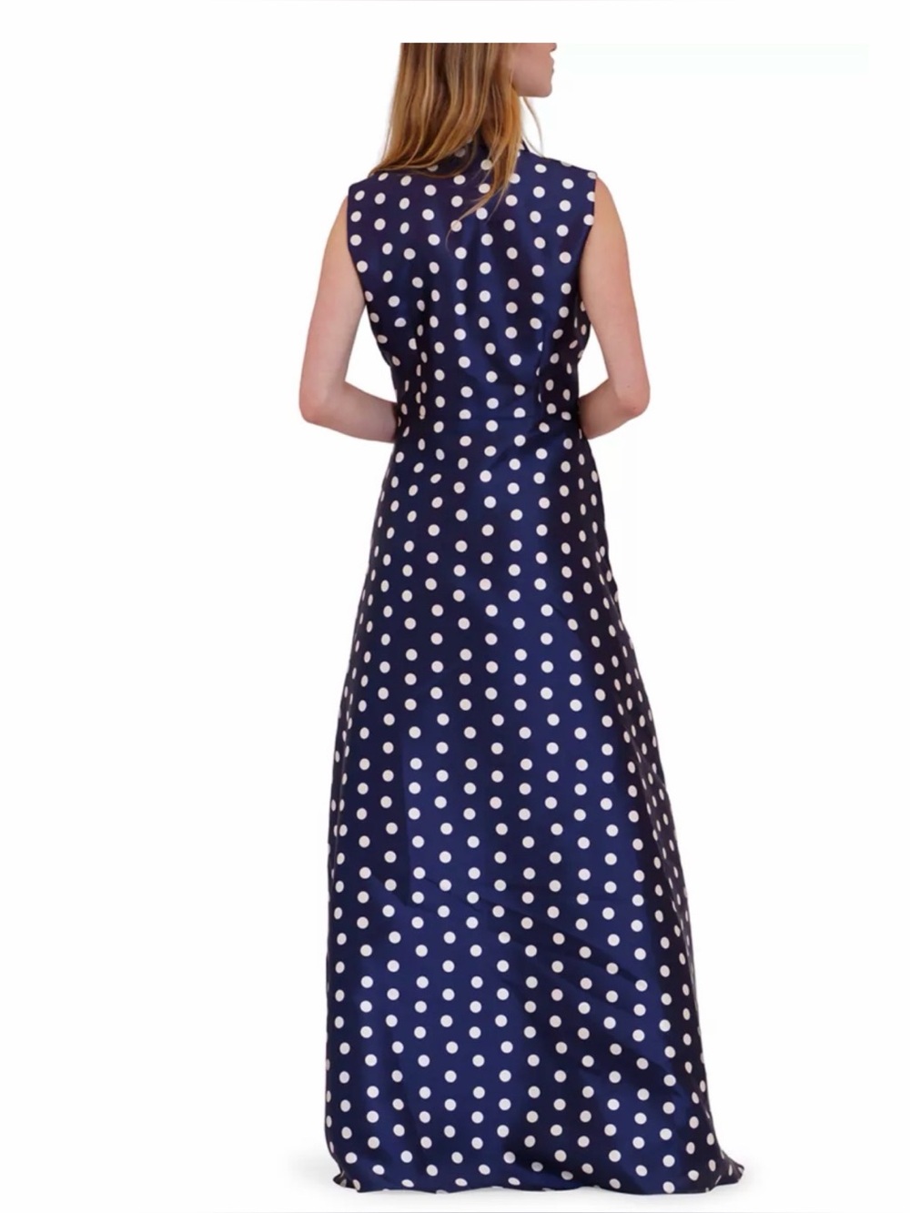 JULIA JORDAN SLEEVELESS POLKA DOT MAXI DRESS COLOR NAVY SIZE 6 NWT - Picture 6 of 13